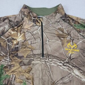 Realtree Xtra ¼ Zip Long Sleeve Pullover Mens‎ 2XL Stretch Scent Factor **READ